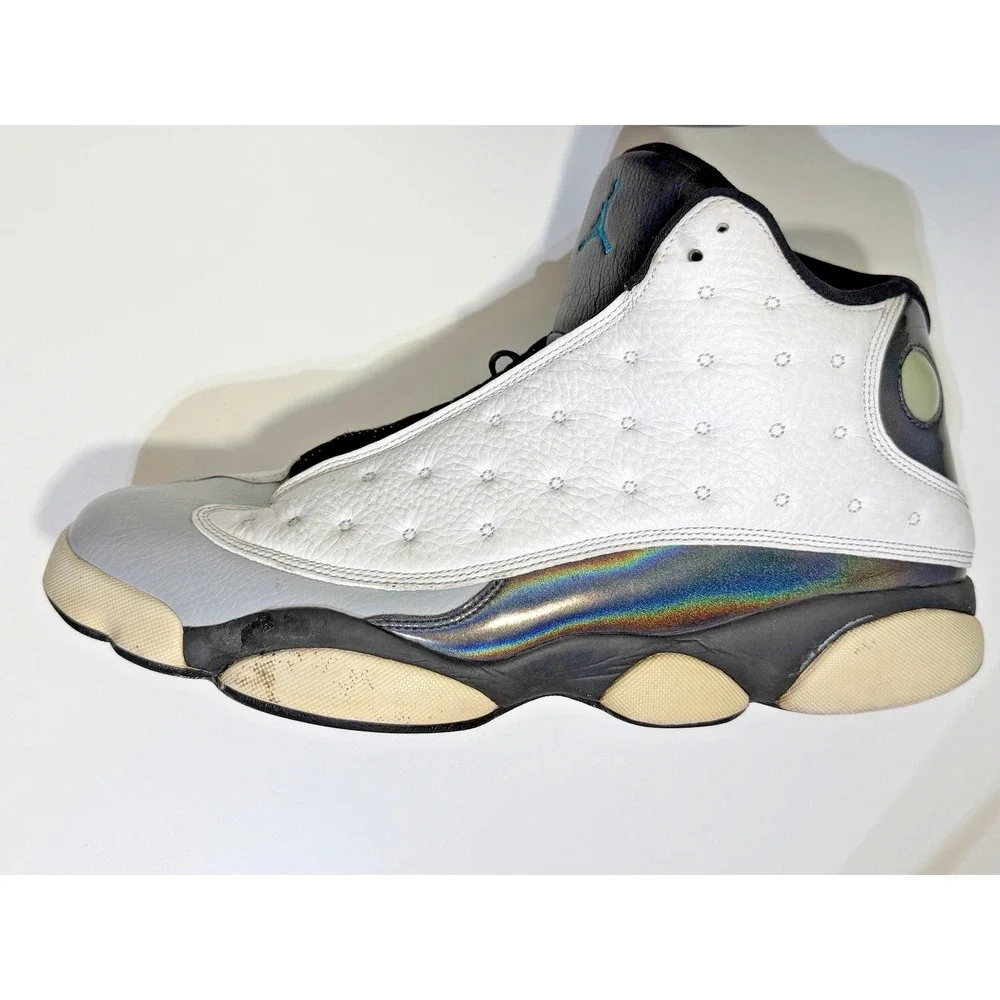 Retro Barons Air Jordan 13 Hologram Men Sz 13 Wolf Gray White Sneaker 2014